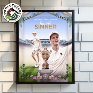 Congrats Jannik Sinner Wins Gentlemen’s Singles Champion 2025 The Championship Wimbledon Poster Home Decor Canvas