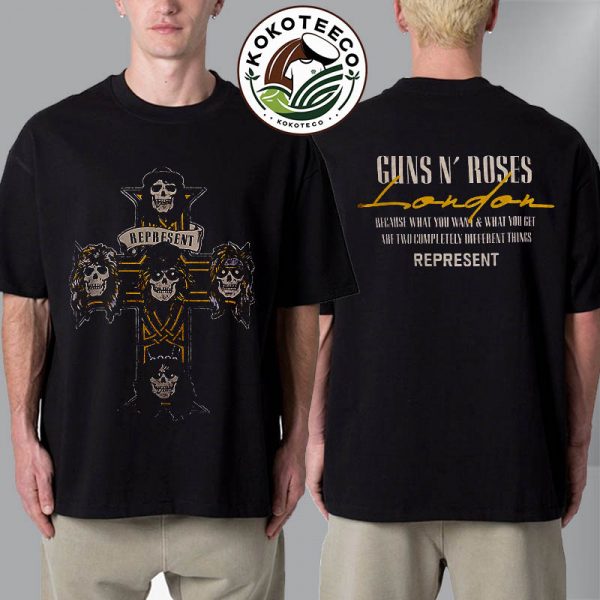 Guns N Roses x Respresent Cross London Exclusive Tee Unisex T-Shirt Two Sided