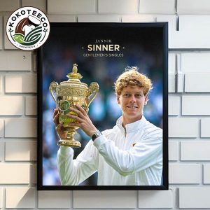 Jannik Sinner Gentlemen’s Singles Champion 2025 Wimbledon Poster Home Decor Canvas