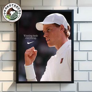 Jannik Sinner Winning Heals Everything Jannik Sinner x Nike Poster Wimbledon Championship 2025 Poster Home Decor Canvas