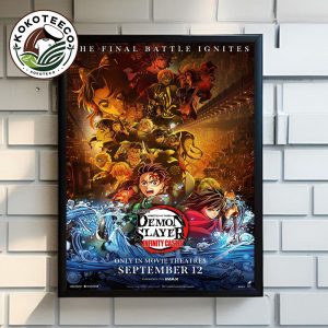 Kimetsu No Yaiba Releases Date Poster Demon Slayer Infinity Castle The Movie The Final Battle Ignites Only In Theaters On September 12 2025 Poster Home Decor Canvas