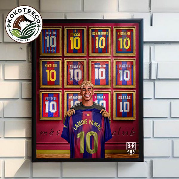 Lamine Yamal Takes Barcelona’s Iconic No 10 Shirt Poster Home Decor Canvas