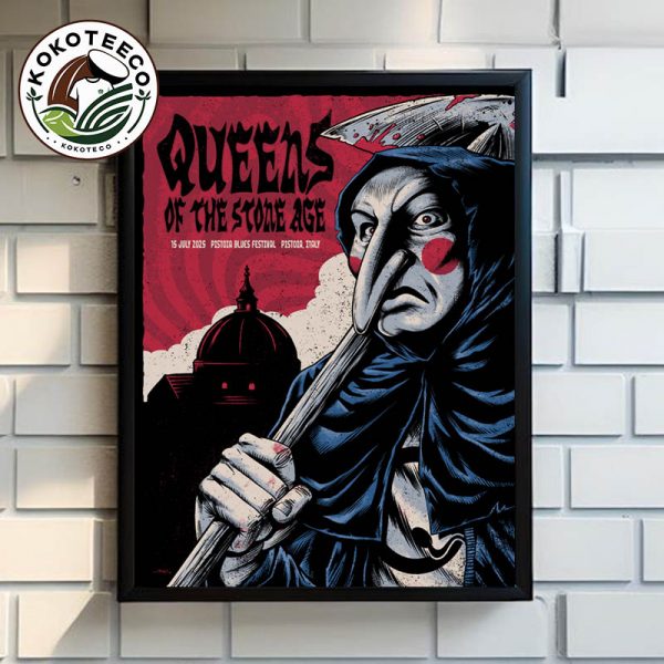 Queen Of The Stone Age Pistoia Poster Event On July 15 2025 At Pistoia Blues Festival In Italy Poster Home Decor Canvas