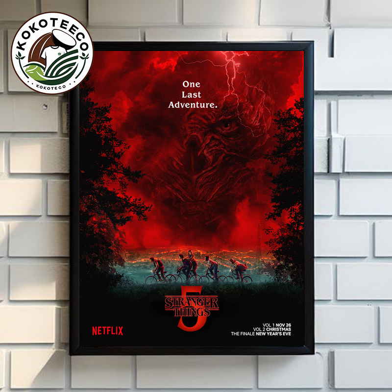 Stranger Things 5 One Last Adventure Official Poster Release Dates On Netflix Poster Home Decor Canvas Stranger Things 5 One Last Adventure Official Poster Release Dates On Netflix Poster Home Decor Canvas