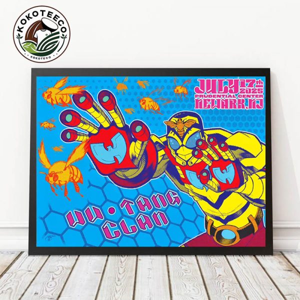 Wu Tang Clan Newark Concert Poster On July 17 2025 At Prudential Center In Newark New Jersey Poster Home Decor Canvas Horizontal